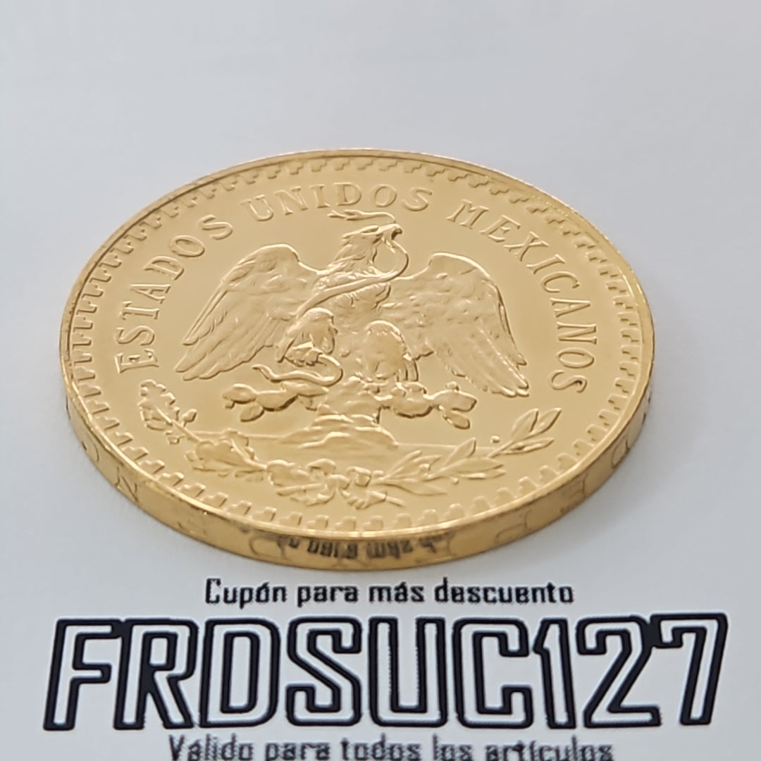 K1 41.6 GRMS - DESC. 0 GRAMOS - 21 K - AVALÚO 76003.2 * * IDENTIFICACIÓN MONEDA NOMINATIVA. * MONEDAS PESOS 50 PESO (SEMINUEVO)