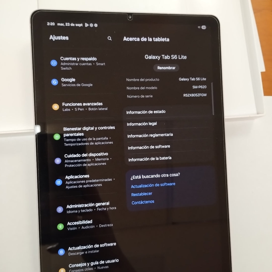 TABLETA SAMSUNG GALAXY TAB S6 LITE SM-P620 (2024) 128 GB 4 GB RAM (SEMINUEVO)