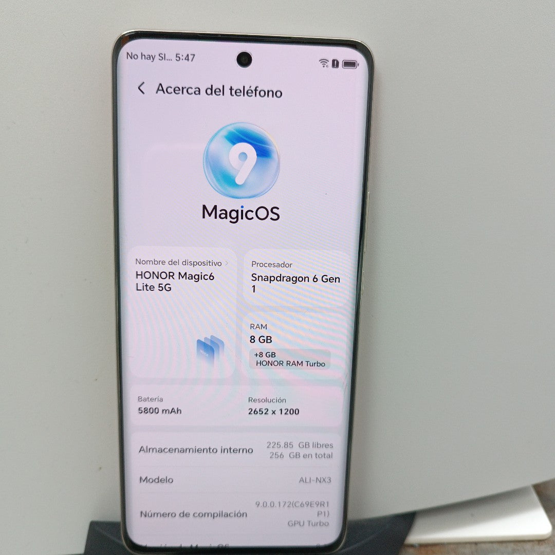 CELULAR HONOR MAGIC6 LITE 5G ALI-NX3 (2023) 256 GB 8 GB RAM (SEMINUEVO)