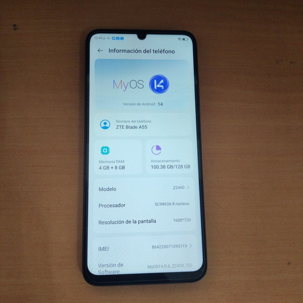 CELULAR ZTE BLADE A55 Z2450 (2024) 128 GB 4 GB RAM