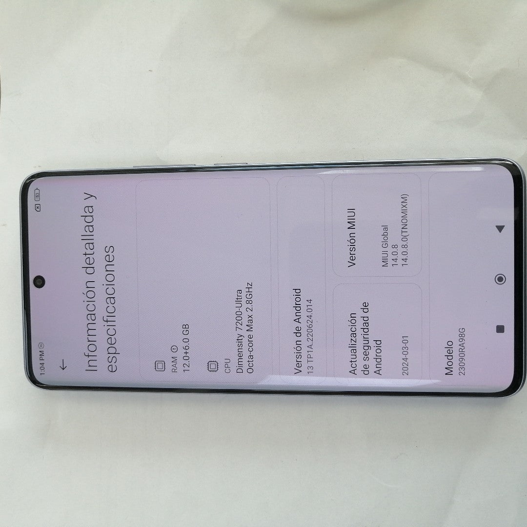 CELULAR XIAOMI REDMI NOTE 13 PRO+ 5G 23090RA98G (2023) 512 GB 12 GB RAM (SEMINUEVO)