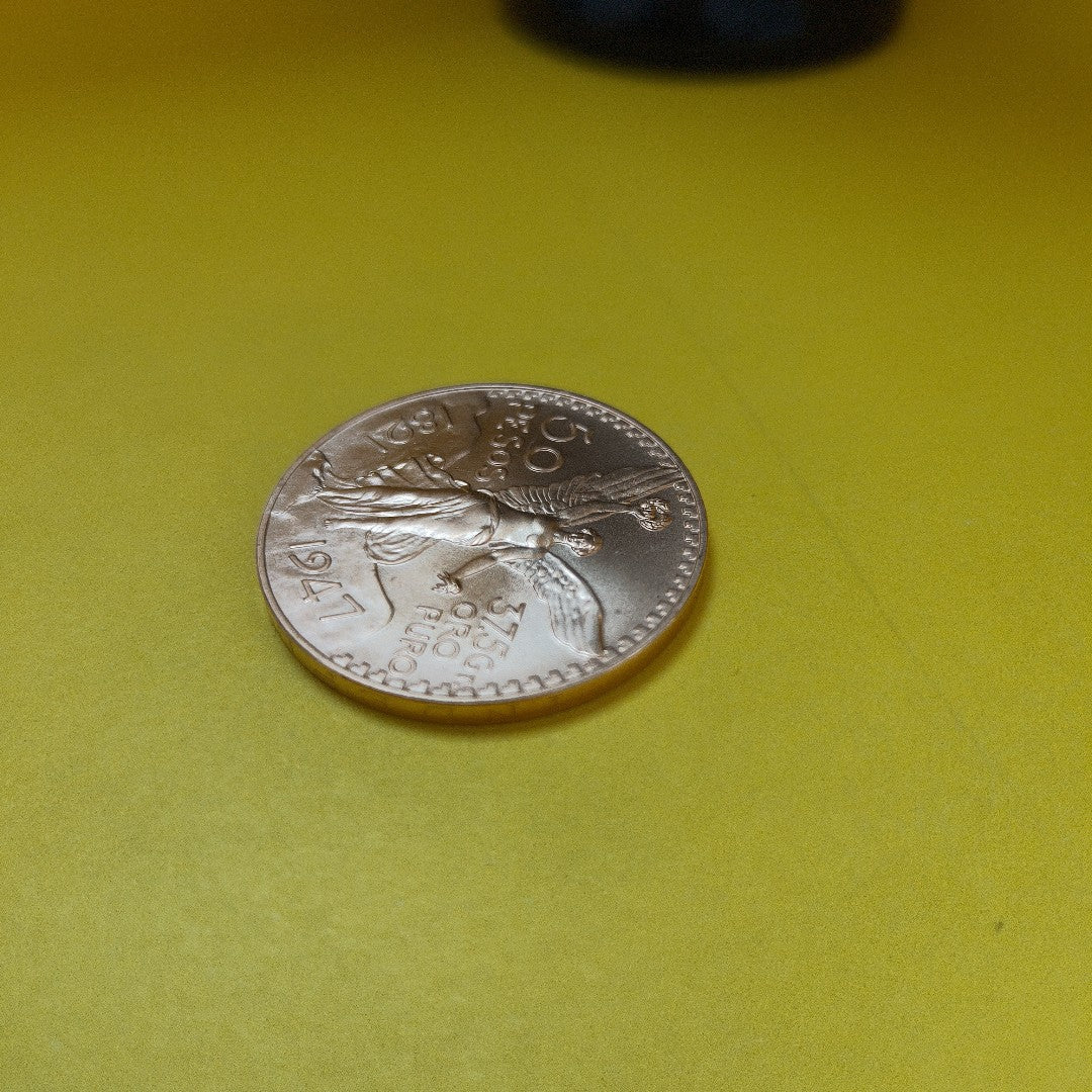 K1 41,60 GRMS - DTO. 0,00 GRMS - 21 K - AVALÚO 75894,21 * IDENTIFICACIÓN MONEDA NOMINATIVA * MONEDAS PESOS 50 PESOS (SEMINUEVO)