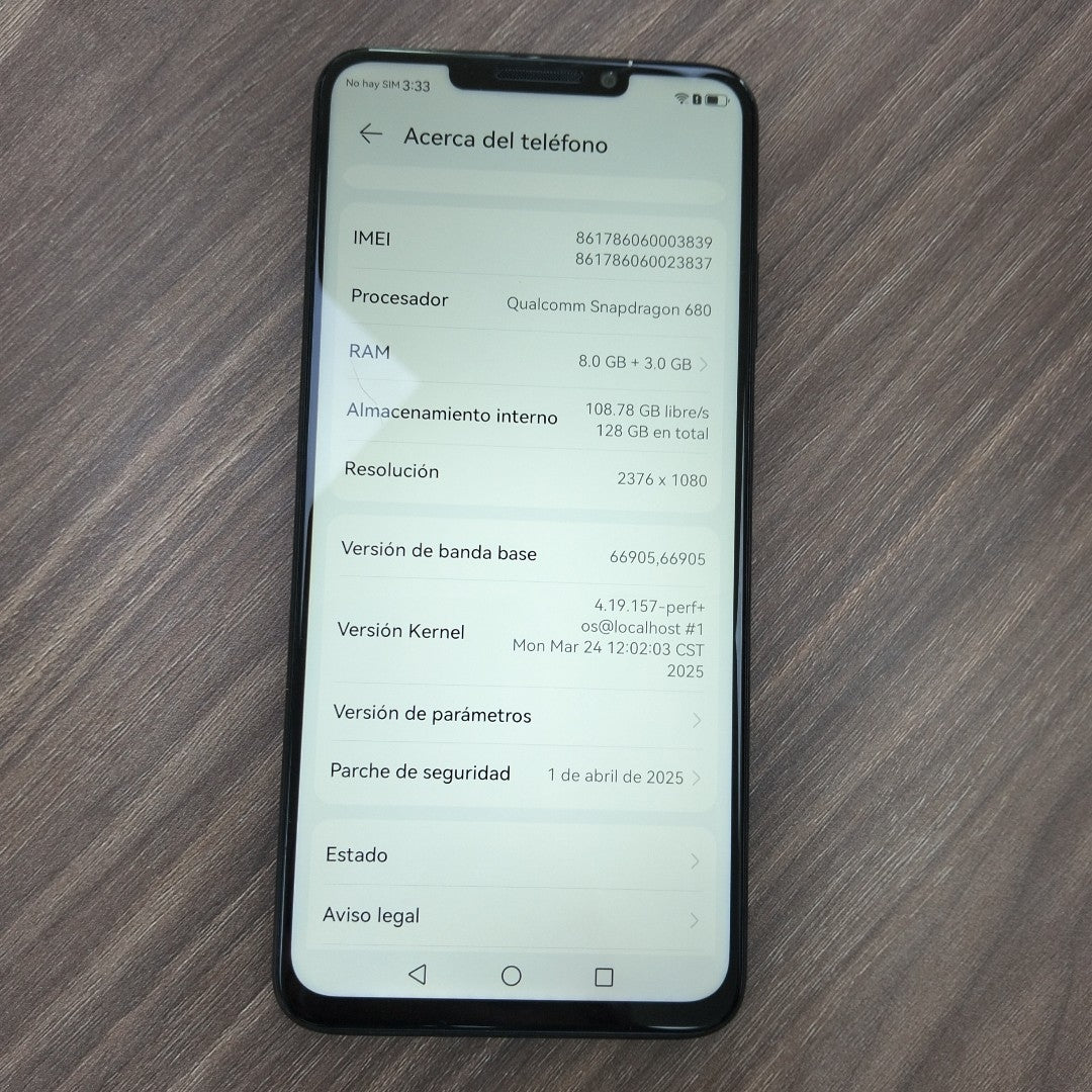 CELULAR HUAWEI NOVA Y91 STG-LX2 128 GB 8 GB RAM (SEMINUEVO)