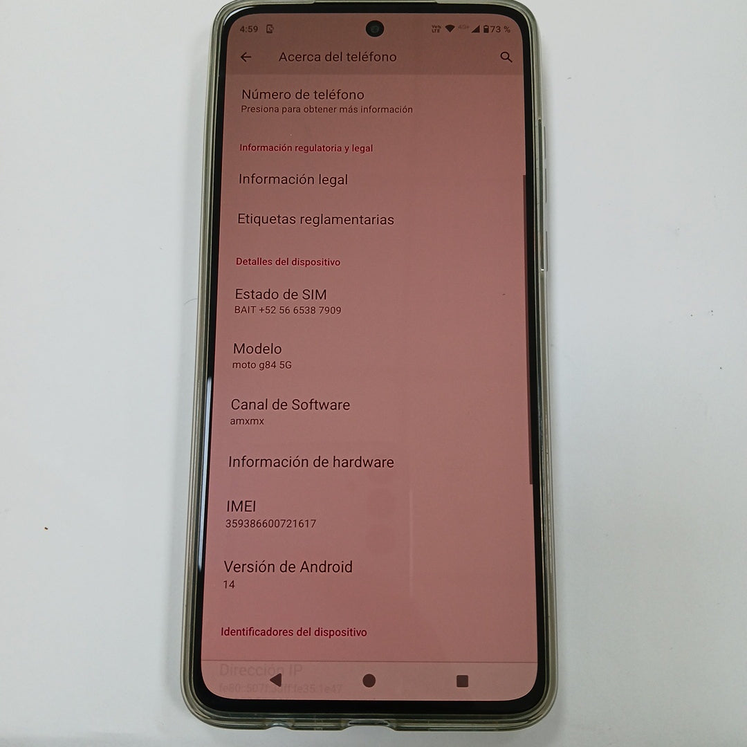 CELULAR MOTOROLA MOTO G84 XT2347-1 (2023) 256 GB 8 GB RAM (SEMINUEVO)