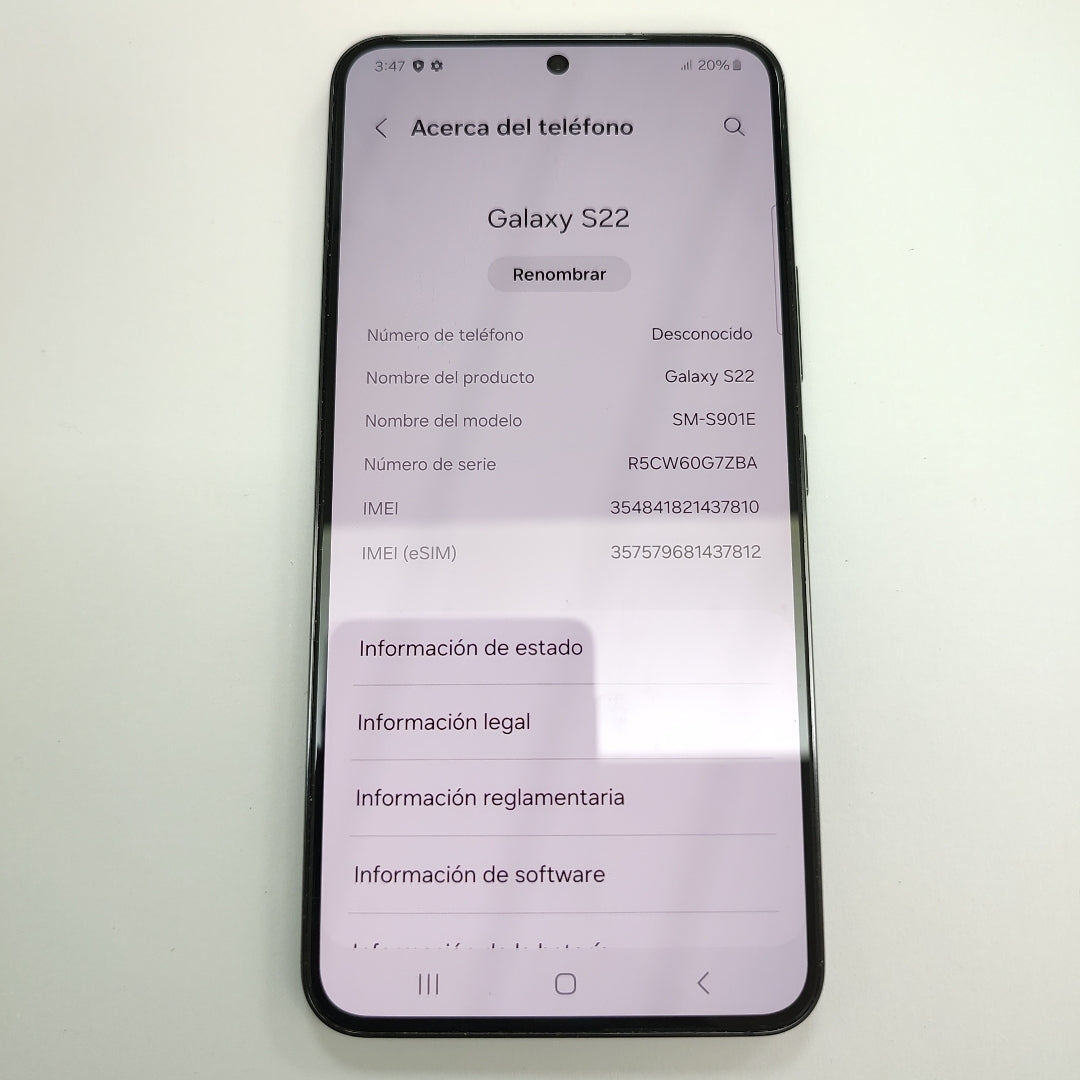 CELULAR SAMSUNG GALAXY S22 SM-S901E 128 GB 8 GB RAM (SEMINUEVO)