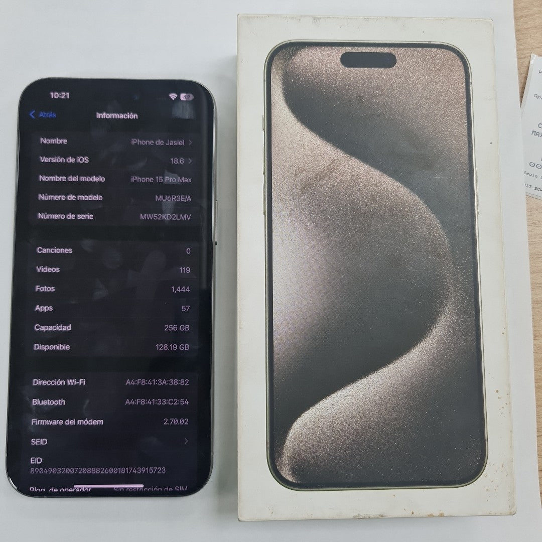 CELULAR APPLE IPHONE 15 PRO MAX A3105 (2023) 256 GB 8 GB RAM (SEMINUEVO)