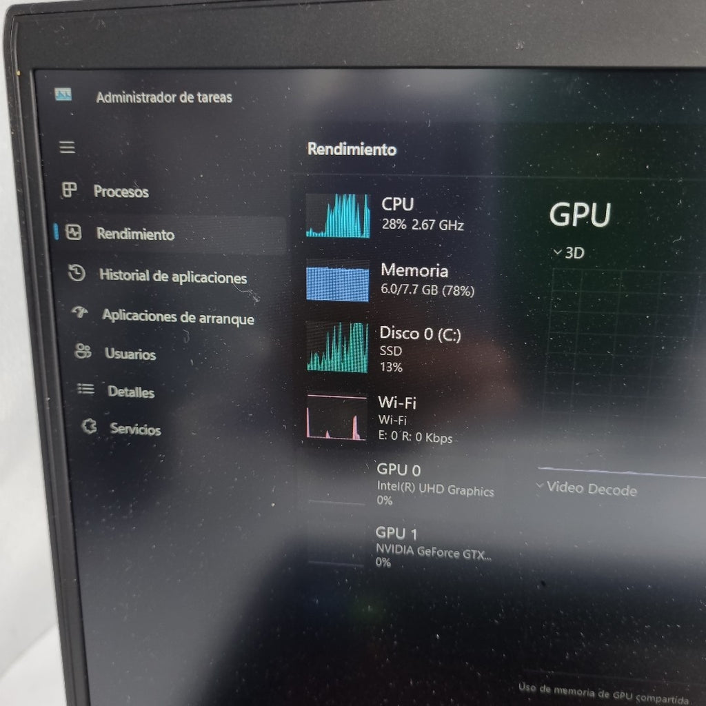 LAPTOP MSI GF63 THIN 11SC-1419MX (2023) 256 GB SSD 8 GB RAM (SEMINUEVO)