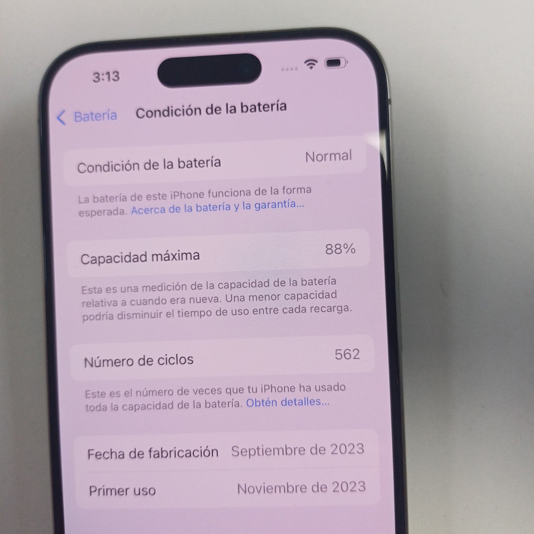 CELULAR APPLE IPHONE 15 PRO A3101 512 GB 8 GB RAM (SEMINUEVO)