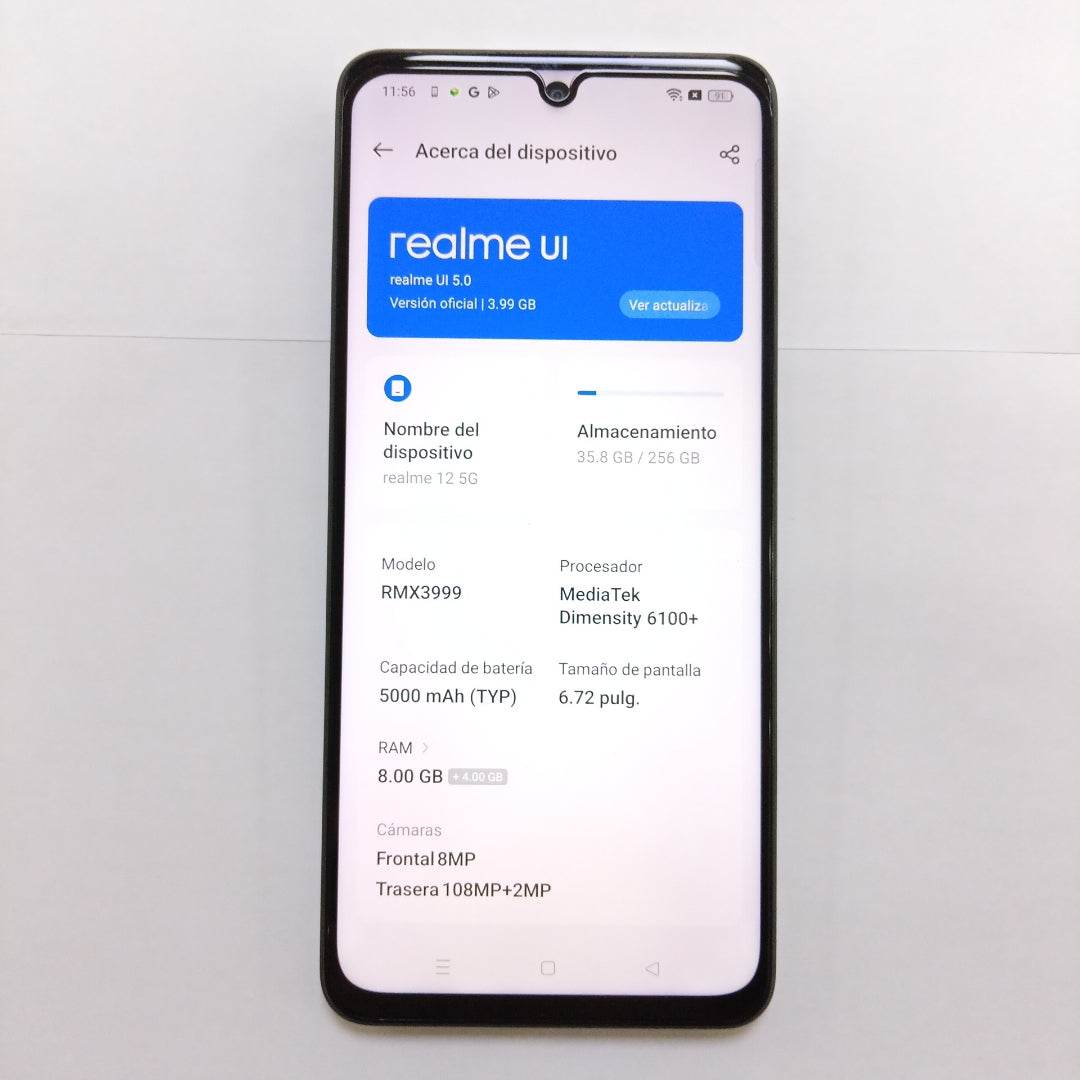 CELULAR REALME REALME 12 5G RMX3999 (2024) 256 GB 8 GB RAM (SEMINUEVO)