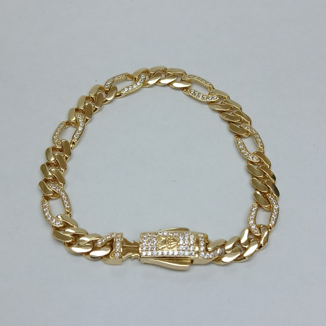 PULSERAS DAMA CARTIER 3*1 DIAMANTADA ORO 14K 11.2 (NUEVO)
