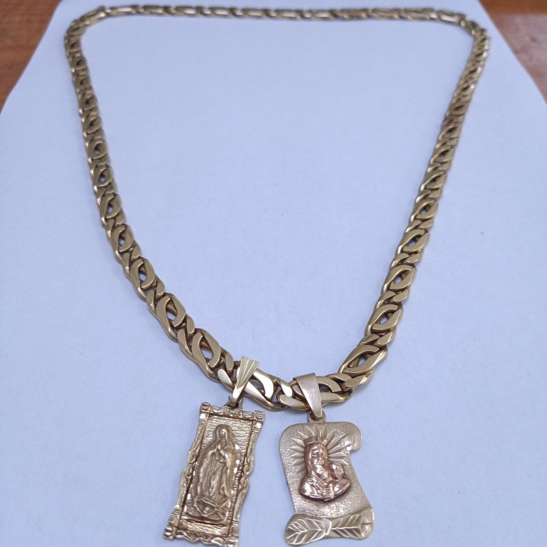 CADENA, DIJE. ORO. 14 K 128.8 GRMS (SEMINUEVO)