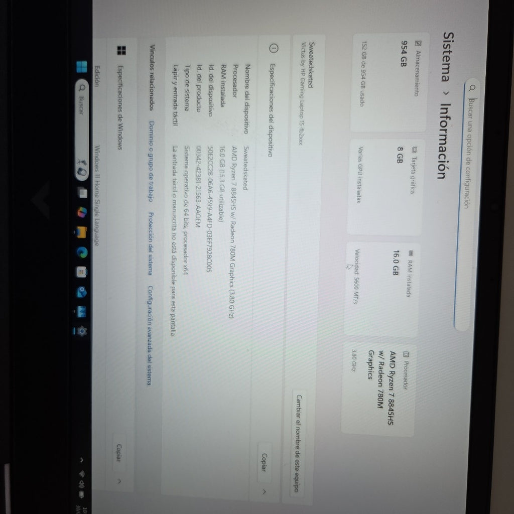 LAPTOP HP VICTUS 15-FB2023LA (2024) 1 TB SSD 16 GB RAM (SEMINUEVO)