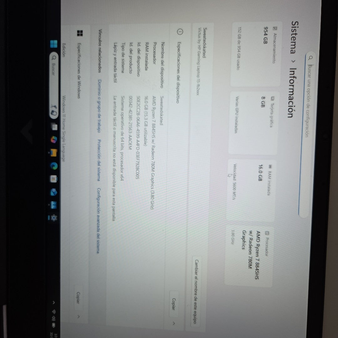 LAPTOP HP VICTUS 15-FB2023LA (2024) 1 TB SSD 16 GB RAM (SEMINUEVO)