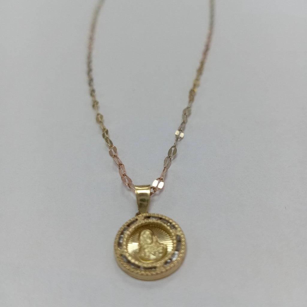 CADENA,MEDALLA RELIGIOSA ORO 10 K 1,50 GRMS (SEMINUEVO)