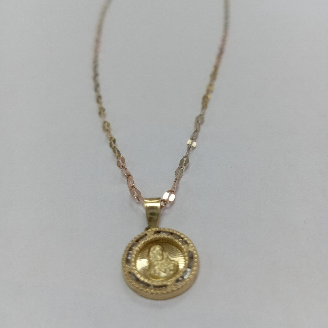 CADENA,MEDALLA RELIGIOSA ORO 10 K 1,50 GRMS (SEMINUEVO)