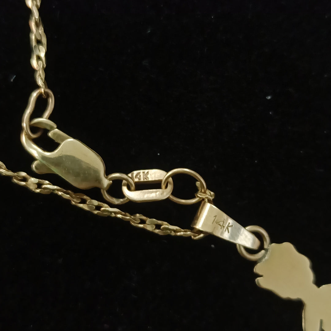 CADENA, DIJE. ORO. 14 K 5.9 GRMS (SEMINUEVO)