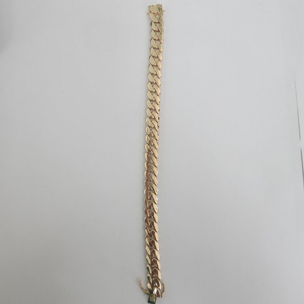 PULSERAS CABALLERO BARBADA AMARILLA ORO 14K 19.8 (NUEVO)