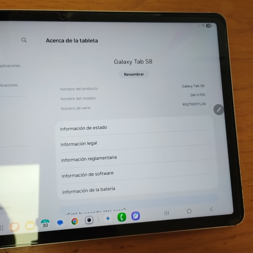 TABLETA SAMSUNG GALAXY TAB S8 SM-X700 256 GB 8 GB RAM (SEMINUEVO)