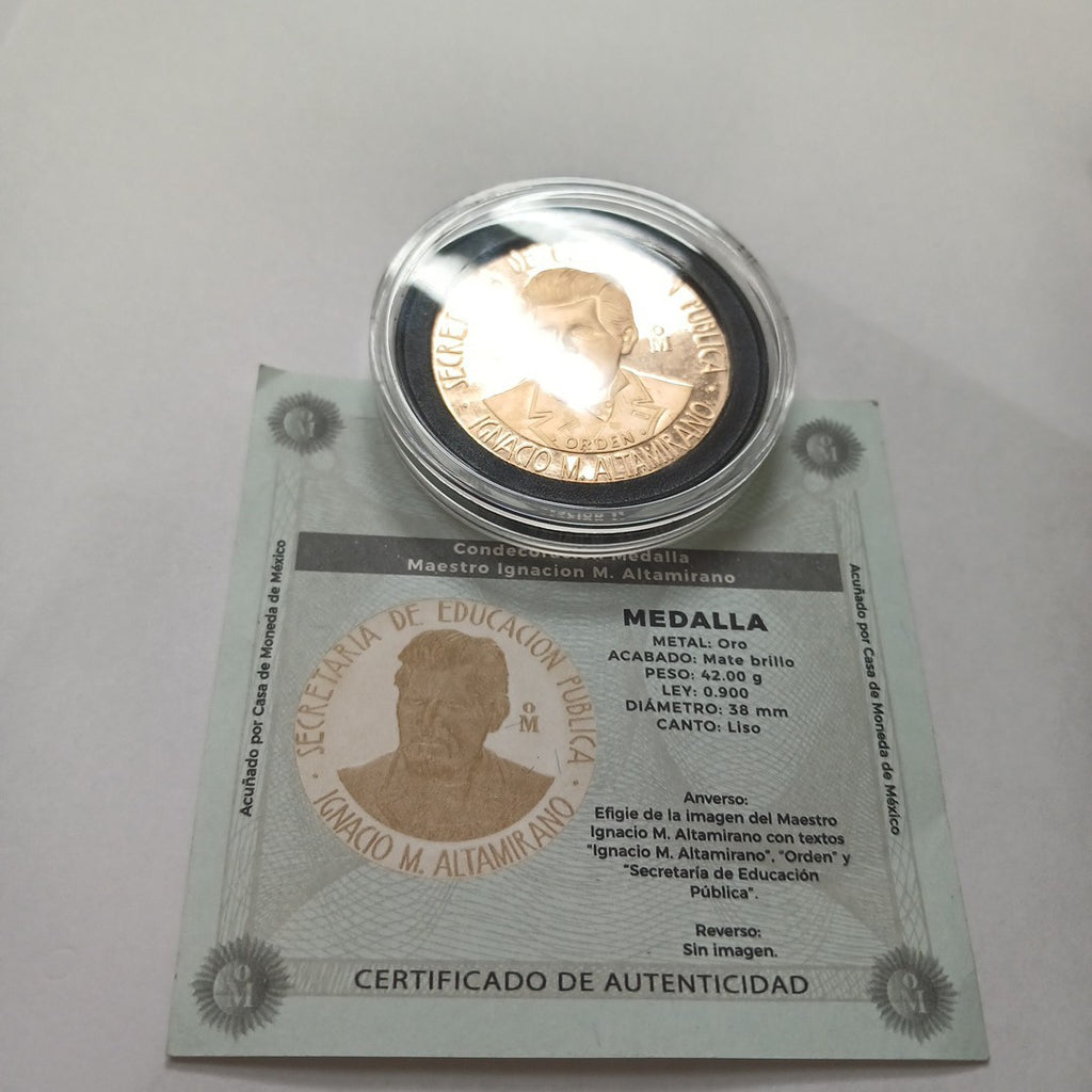 MEDALLA CONMEMORATIVA ORO 21 K 42,00 GRMS (SEMINUEVO)