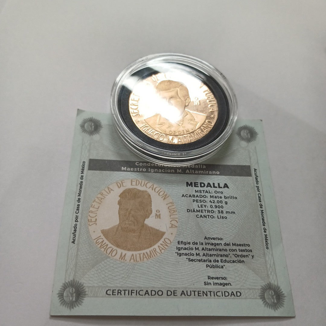 MEDALLA CONMEMORATIVA ORO 21 K 42,00 GRMS (SEMINUEVO)