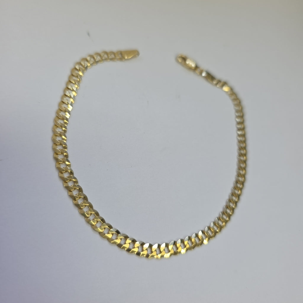 PULSERAS CABALLERO BARBADA AMARILLA ORO 14K 4.7 (NUEVO)