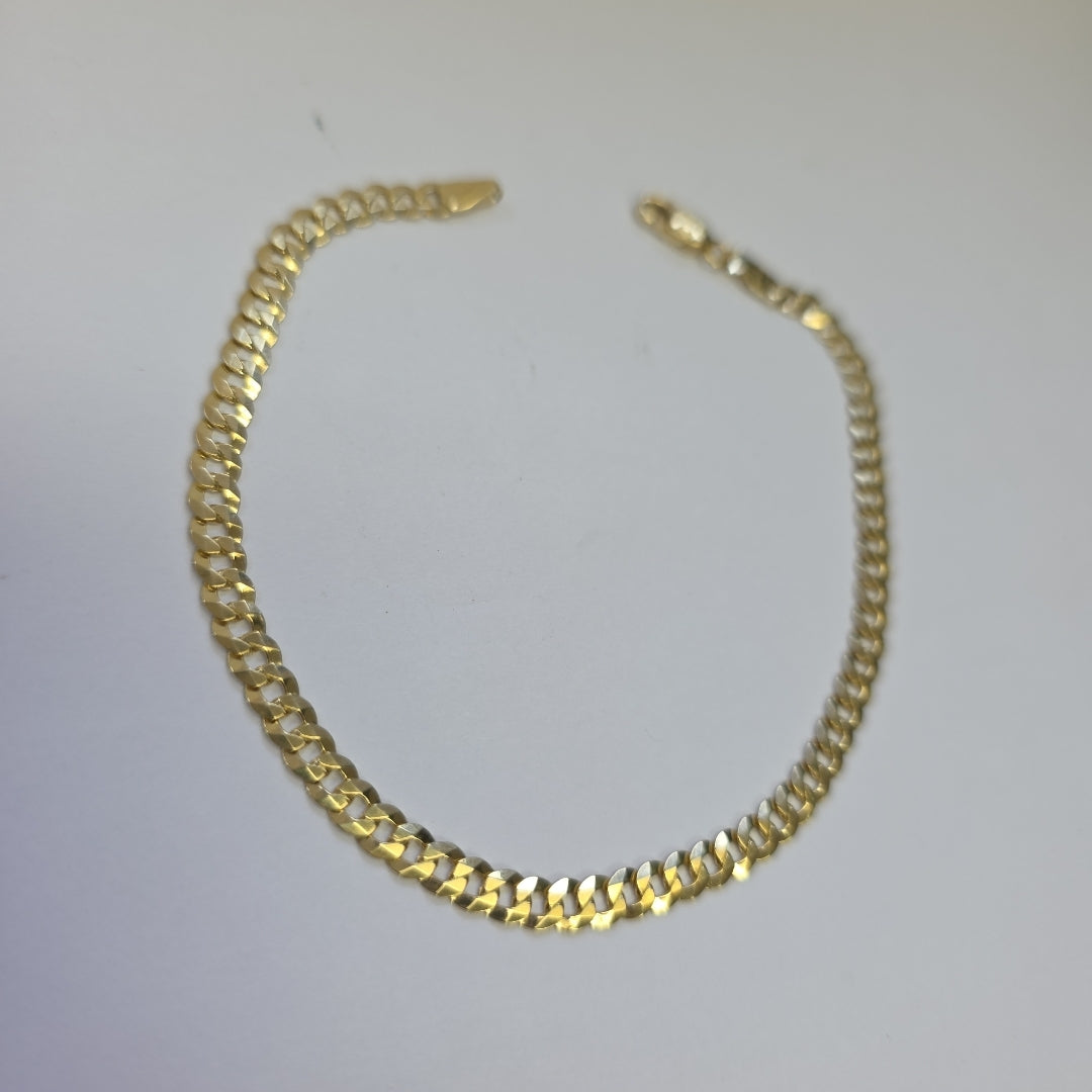 PULSERAS CABALLERO BARBADA AMARILLA ORO 14K 4.7 (NUEVO)