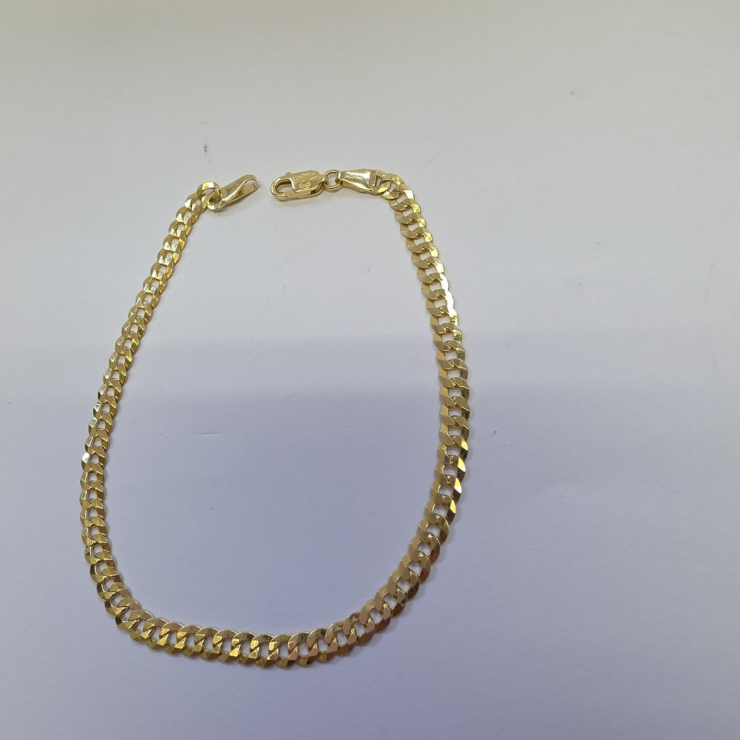 PULSERAS CABALLERO BARBADA AMARILLA ORO 14K 5.1 (NUEVO)