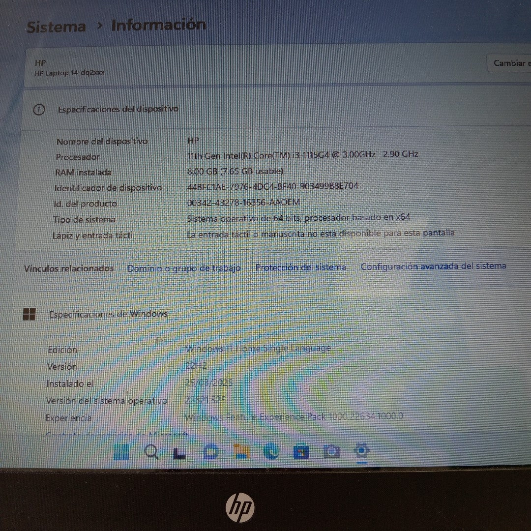 LAPTOP HP 14-DQ2502LA (2022) 256 GB SSD 8 GB RAM (SEMINUEVO)