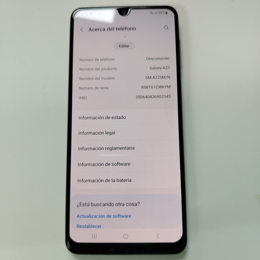 CELULAR SAMSUNG GALAXY A22 SM-A225M/N 64 GB 4 GB RAM (SEMINUEVO)