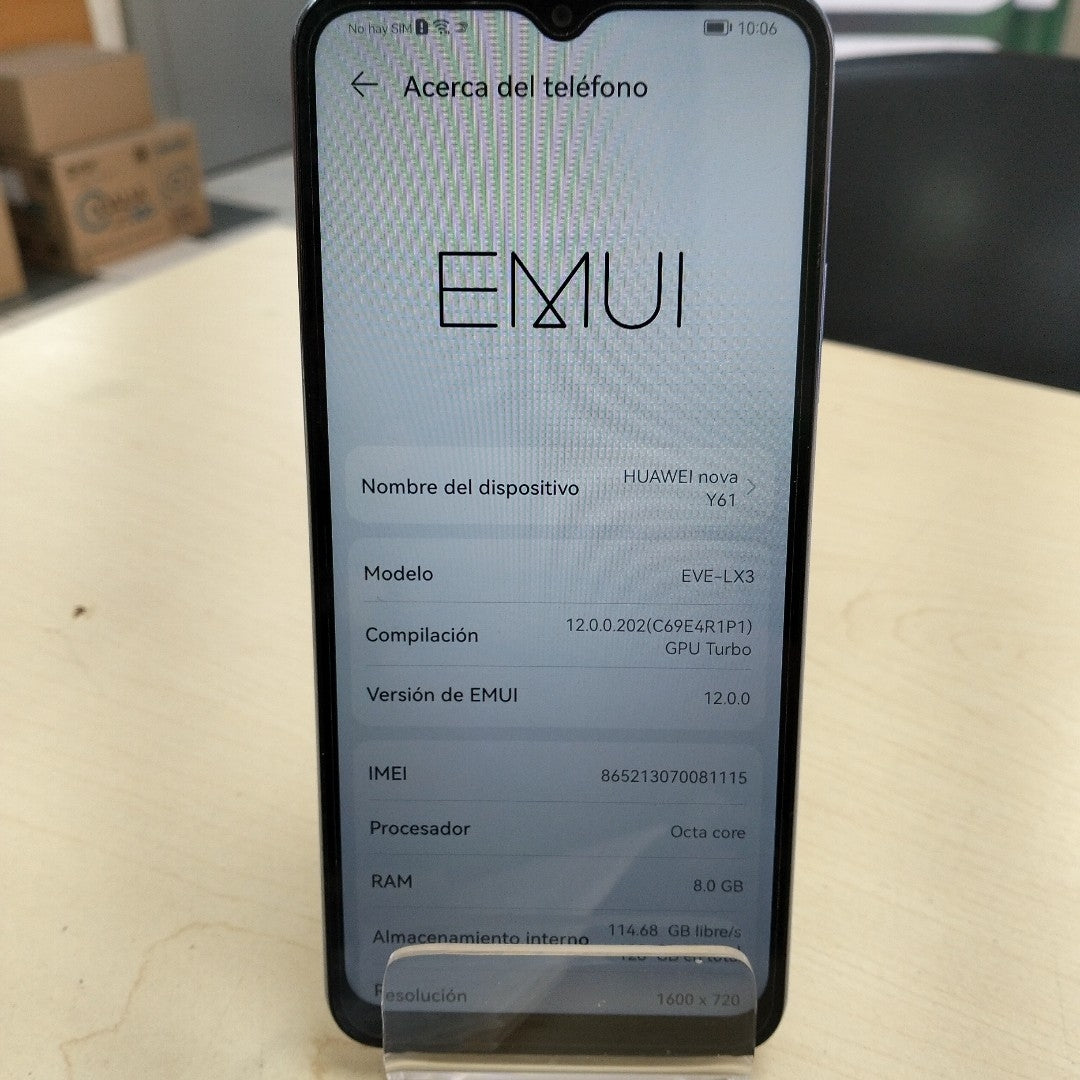 CELULAR HUAWEI NOVA Y61 EVE-LX3 128 GB 8 GB RAM (SEMINUEVO)