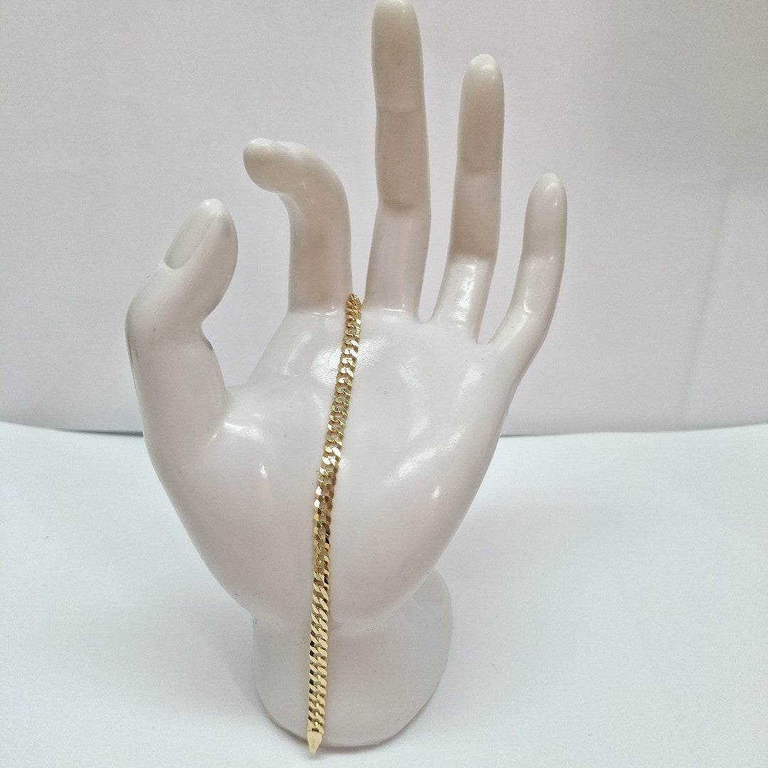 PULSERAS CABALLERO BARBADA AMARILLA ORO 14K 5 (NUEVO)