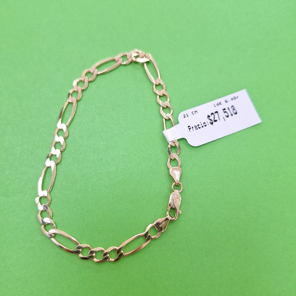 PULSERAS CABALLERO CARTIER 3*1 AMARILLA ORO 14K 6.4 (NUEVO)