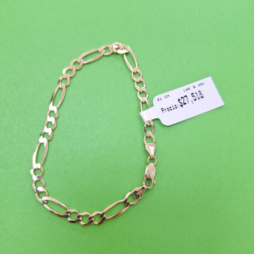 PULSERAS CABALLERO CARTIER 3*1 AMARILLA ORO 14K 6.4 (NUEVO)