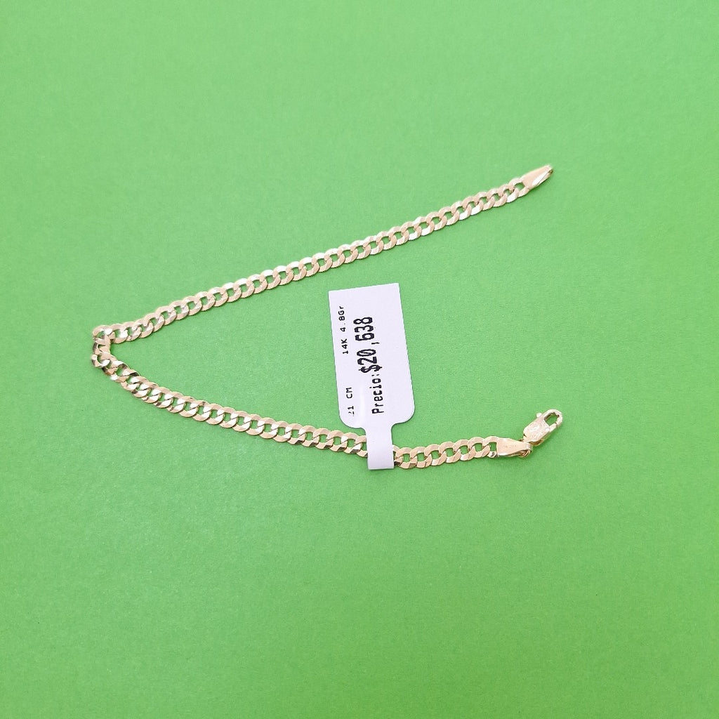 PULSERAS CABALLERO BARBADA AMARILLA ORO 14K 4.8 (NUEVO)