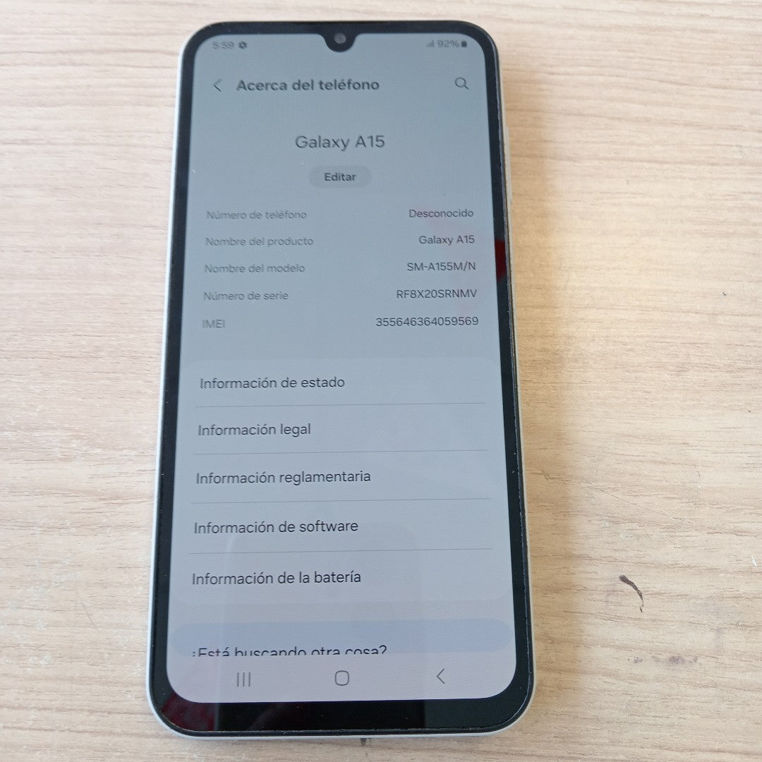CELULAR SAMSUNG GALAXY A15 SM-A155M/N (2023) 128 GB 4 GB RAM (SEMINUEVO)