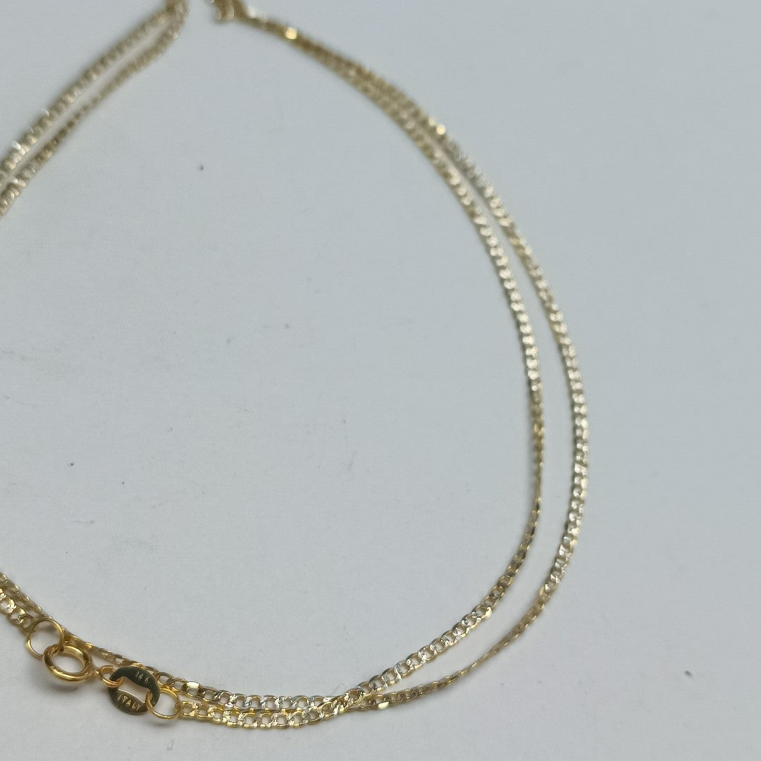 CADENAS BARBADA DIAMANTADA ORO 14K 2.1 (NUEVO)