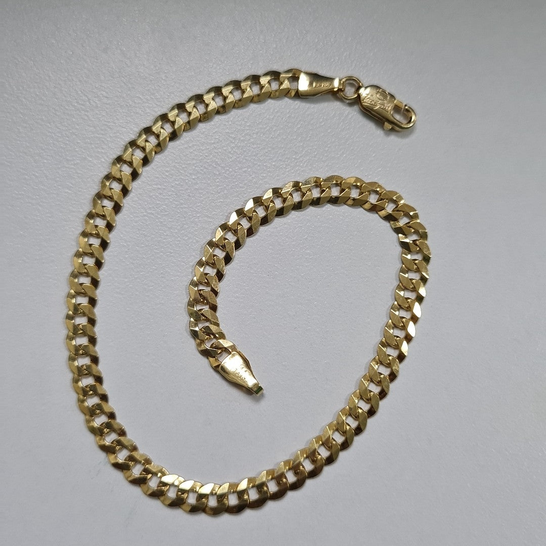 PULSERAS CABALLERO BARBADA AMARILLA ORO 14K 4.8 (NUEVO)