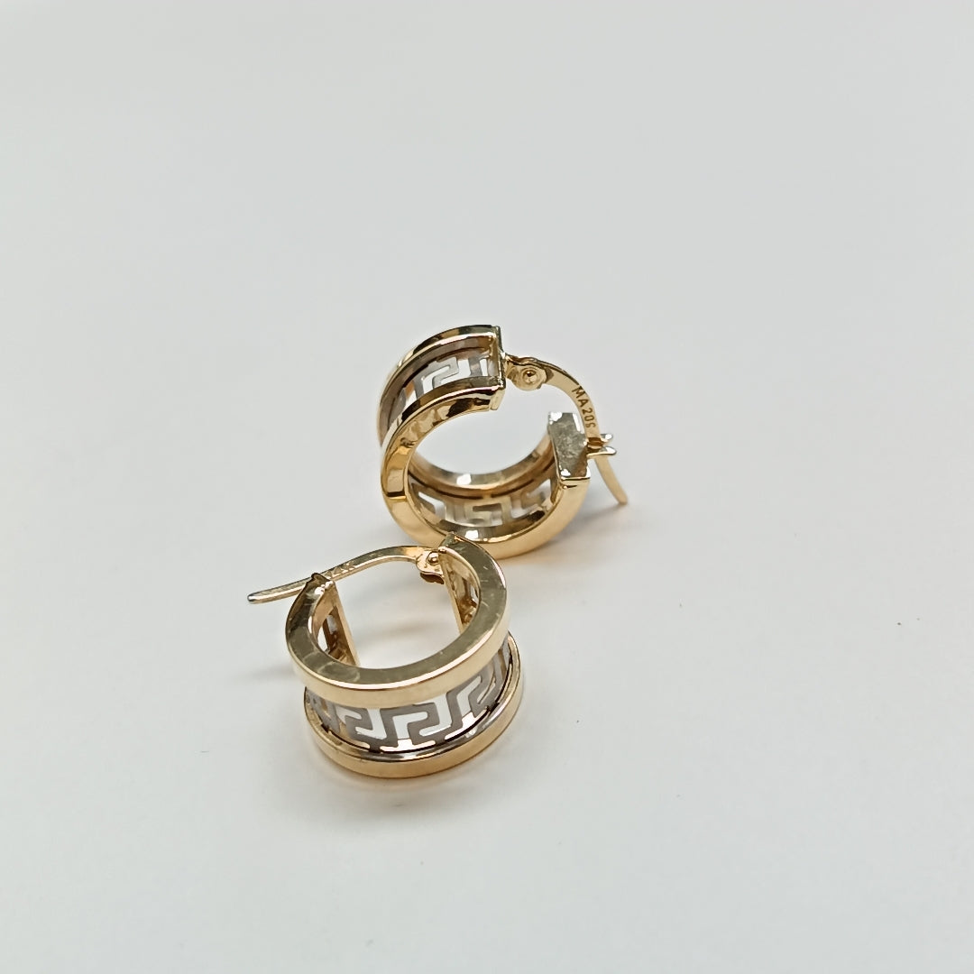 ARRACADAS PAR ORO COMBINADO 14 K 2,80 GRMS (SEMINUEVO)