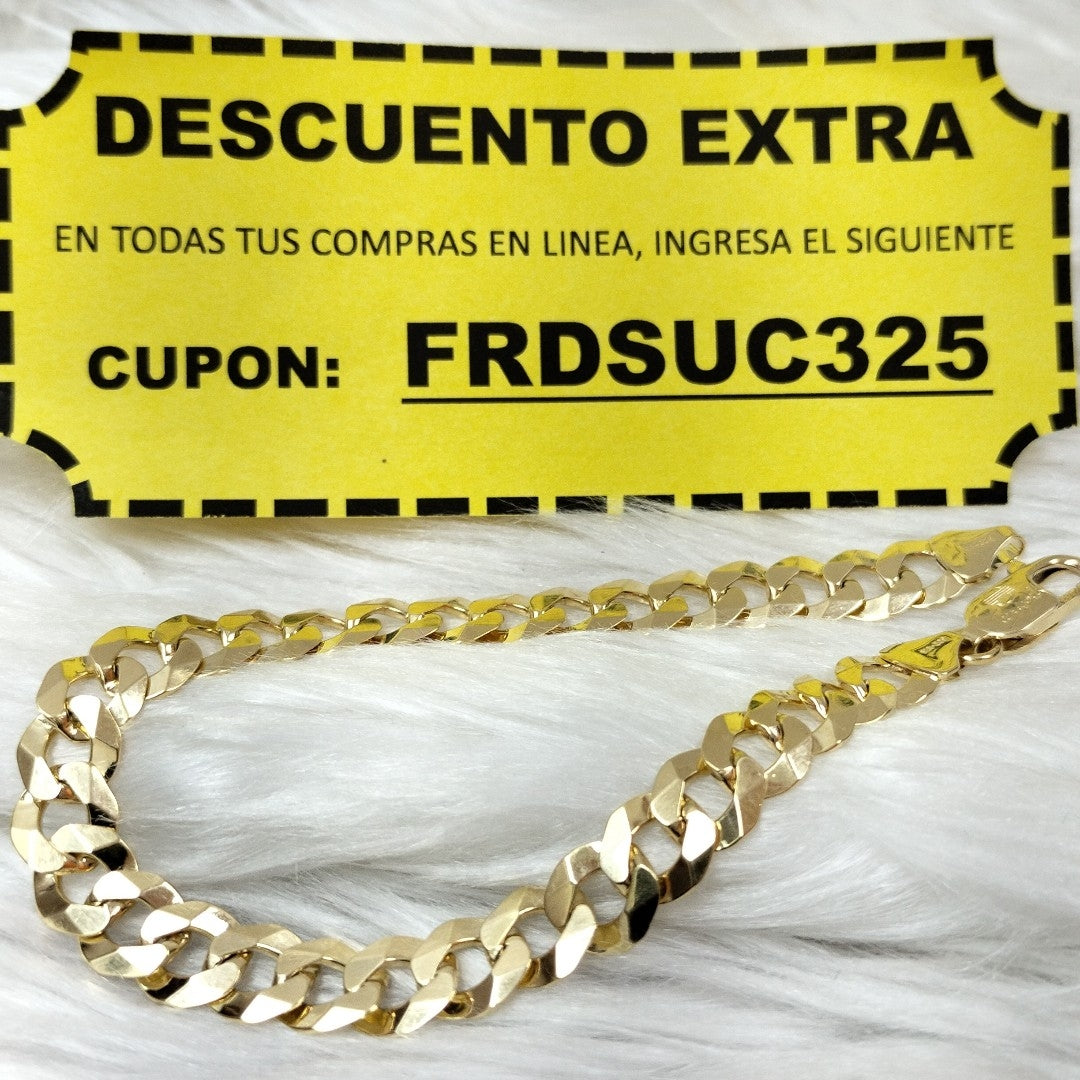 PULSERAS CABALLERO BARBADA AMARILLA ORO 14K 15.6 (NUEVO)