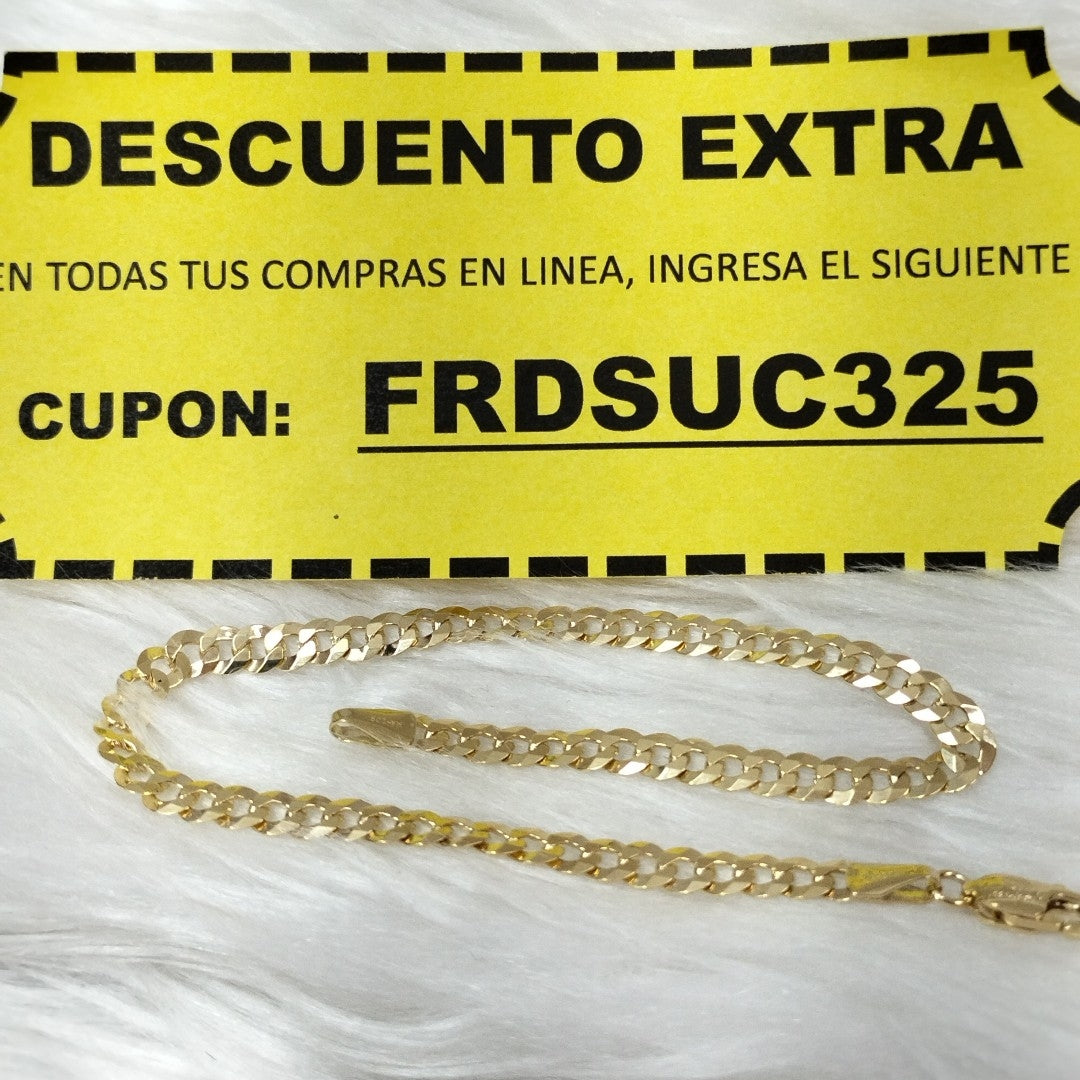 PULSERAS CABALLERO BARBADA AMARILLA ORO 14K 4.7 (NUEVO)