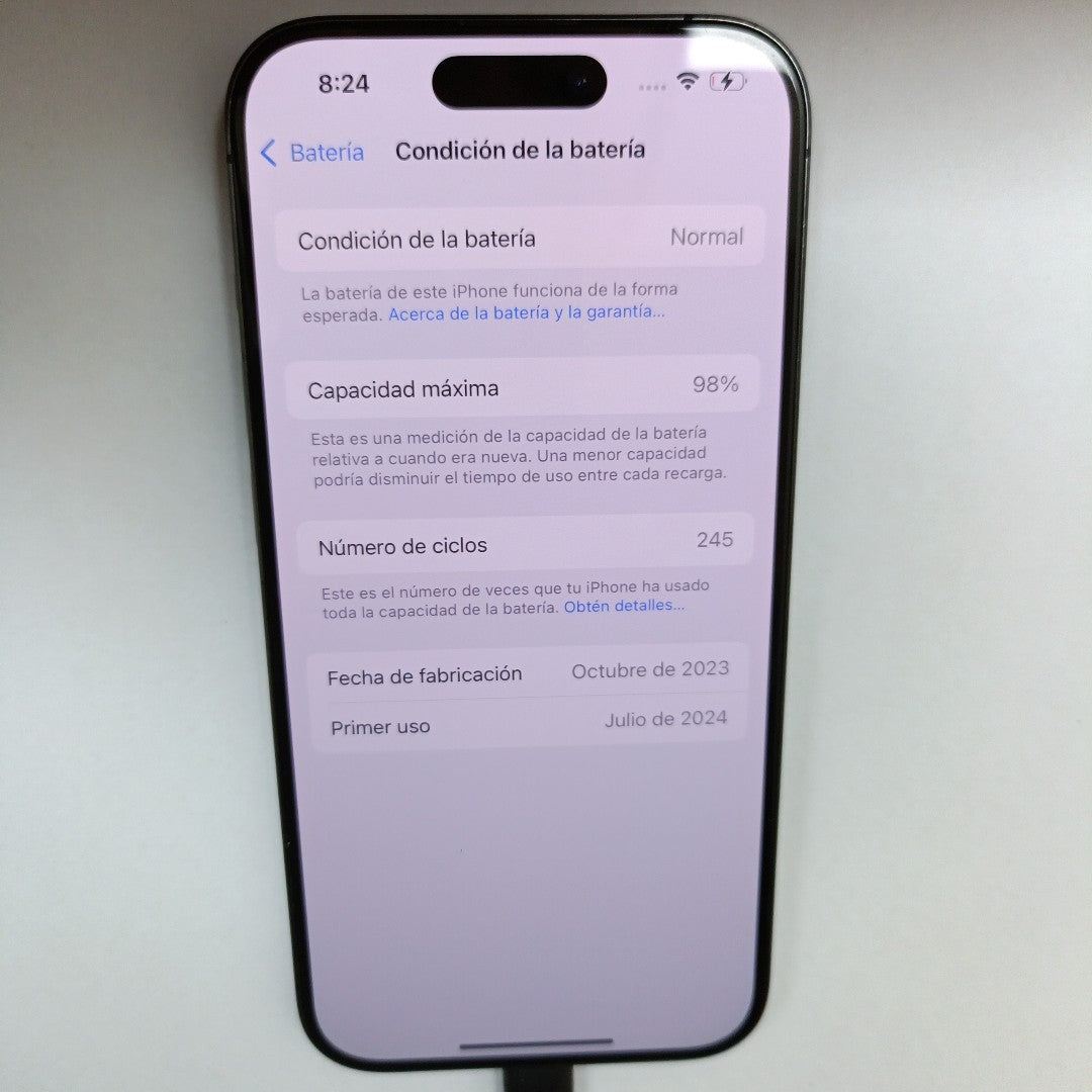 CELULAR APPLE IPHONE 15 PRO A3101 256 GB 8 GB RAM (SEMINUEVO)