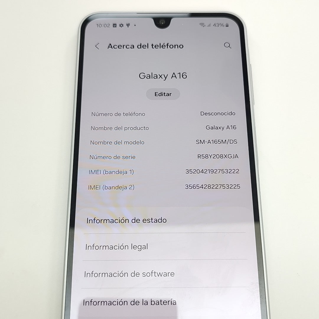 CELULAR SAMSUNG GALAXY A16 SM-A165M (2024) 128 GB 6 GB RAM (SEMINUEVO)