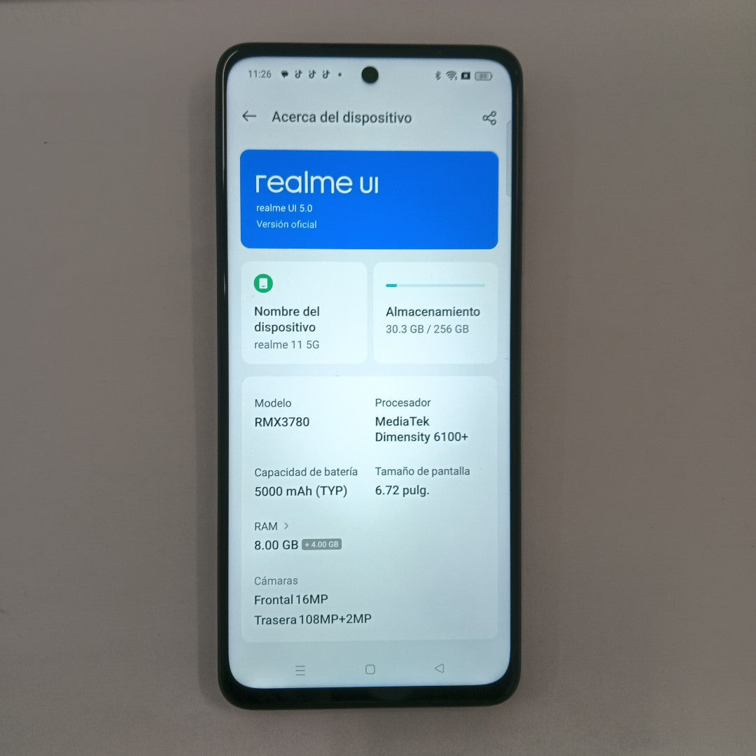 CELULAR REALME 11 5G RMX3780 (2023) 256 GB 8 GB RAM (SEMINUEVO)