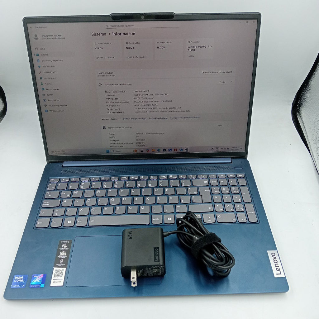 LAPTOP LENOVO IDEAPAD SLIM 5 16IMH9 (2024) 512 GB SSD 16 GB RAM (SEMINUEVO)