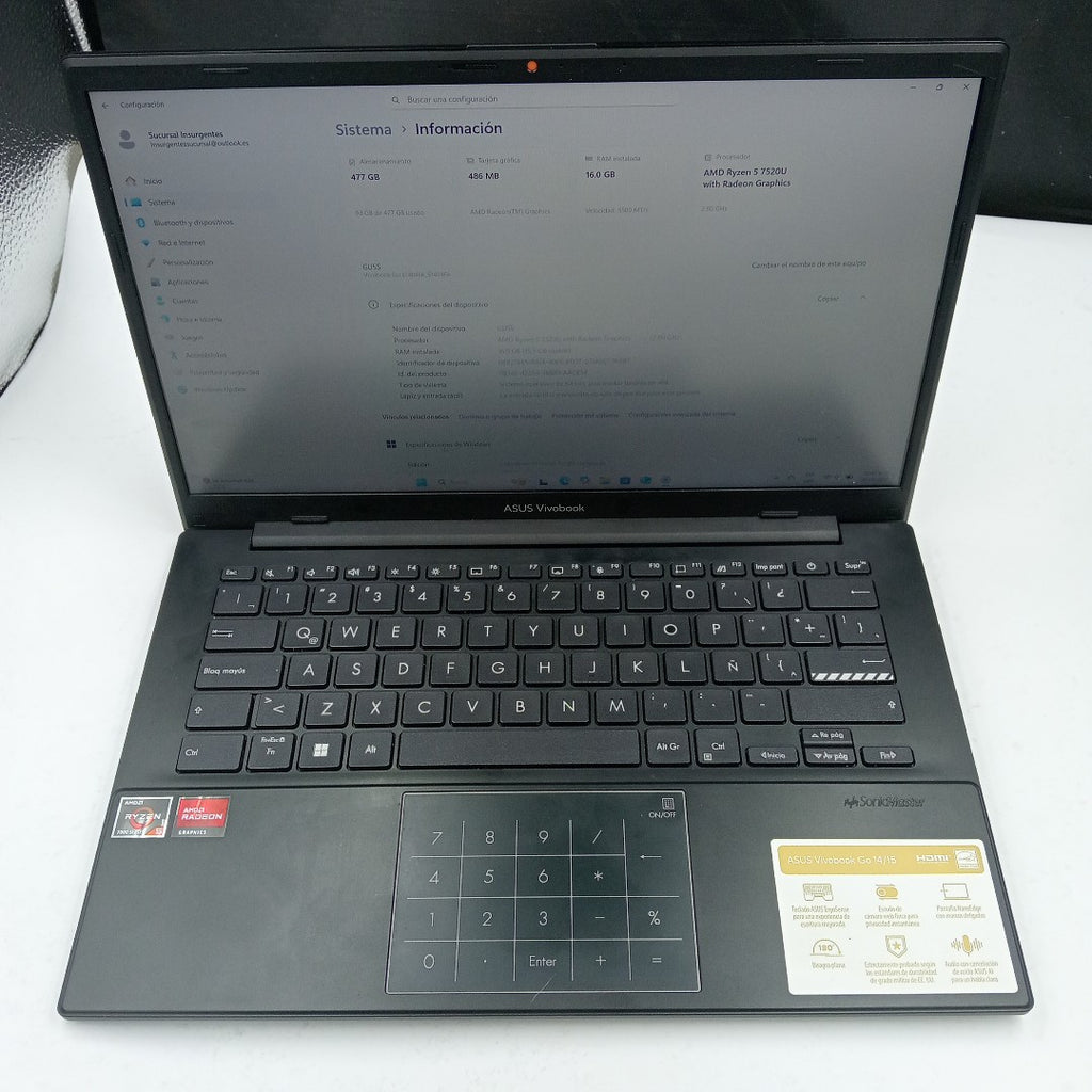 LAPTOP ASUS E1404FA-NK209W (2024) 512 GB SSD 16 GB RAM (SEMINUEVO)