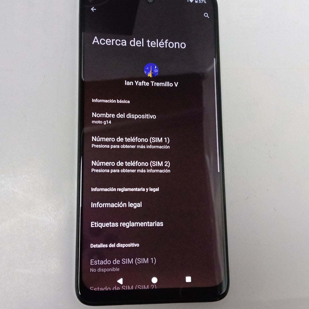 CELULAR MOTOROLA MOTO G14 XT2341-3 (2023) 256 GB 8 GB RAM (SEMINUEVO)