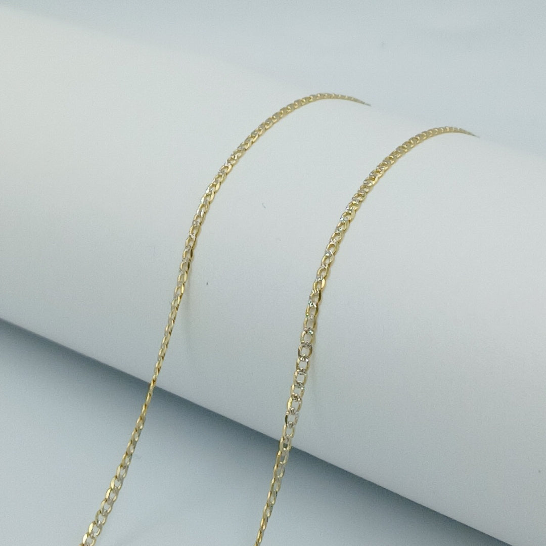 CADENAS BARBADA DIAMANTADA ORO 14K 2.1 (NUEVO)