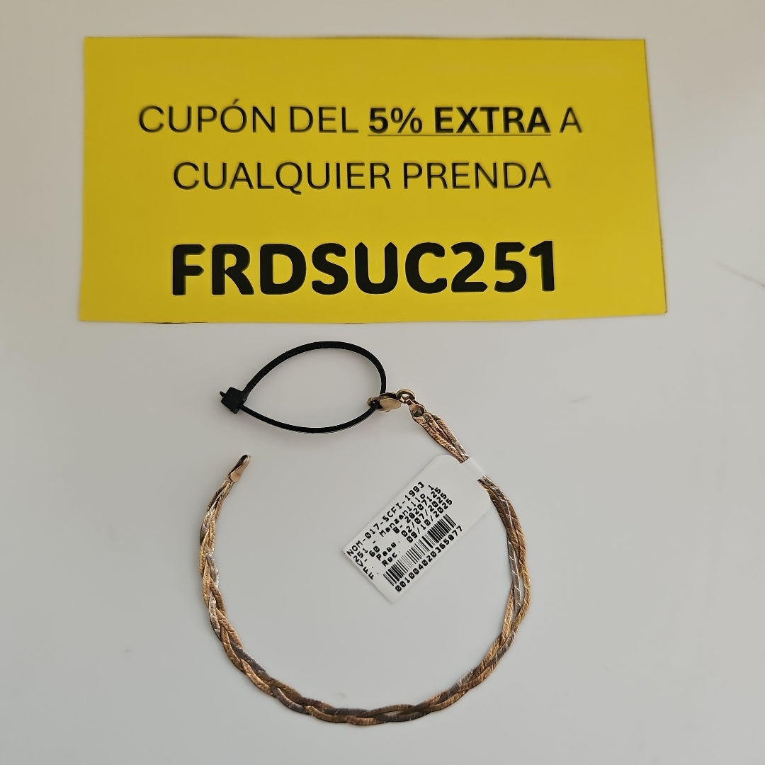 PULSERA. ORO, ORO COMBINADO. 10 K 1.9 GRMS (SEMINUEVO)