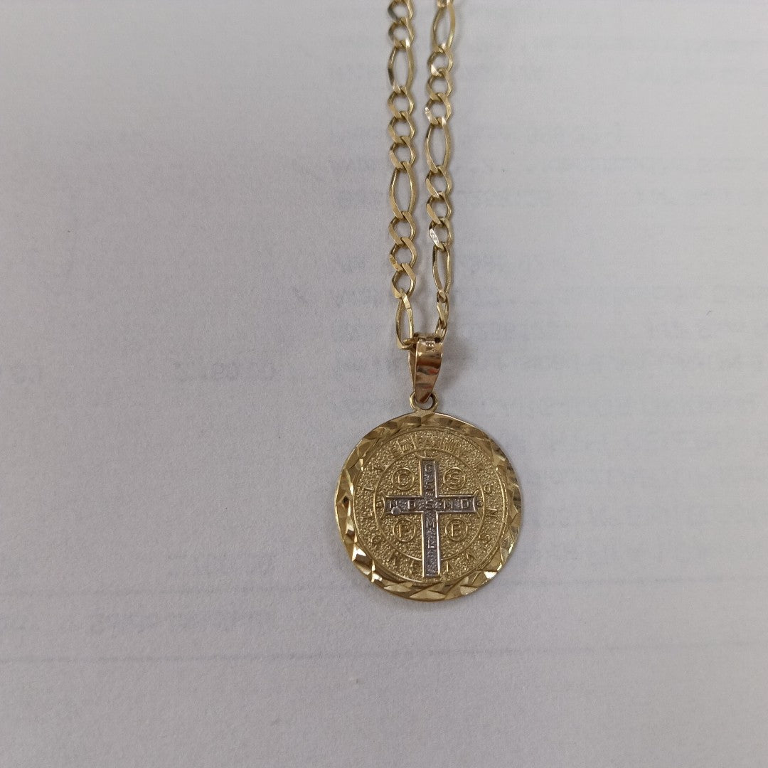 CADENA, MEDALLA RELIGIOSA. ORO. 10 K 5 GRMS (SEMINUEVO)