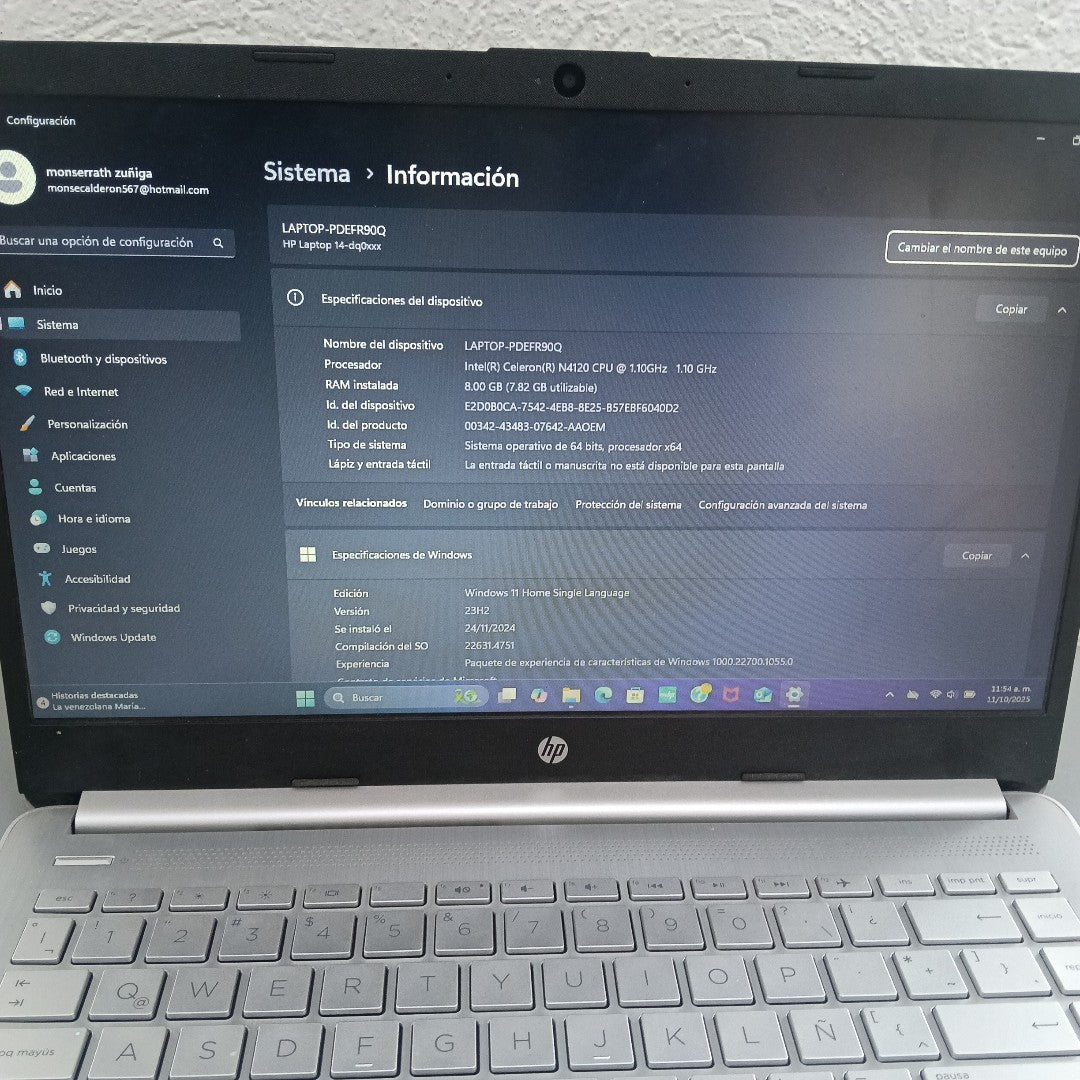 LAPTOP HP 14-DQ0530LA(2024) 256 GB SSD 8 GB RAM (SEMINUEVO)